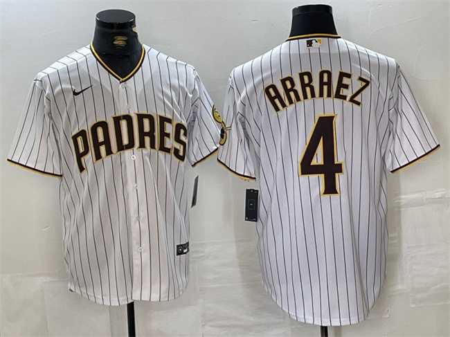 Men's San Diego Padres #4 Luis Arraez White Cool Base Stitched Baseball Jersey,We sell and wholesale Men's San Diego Padres #4 Luis Arraez White Cool Base Stitched Baseball Jersey on line form chian!